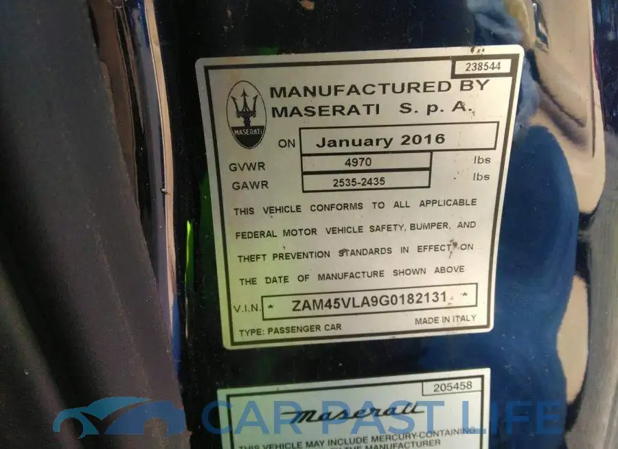 ZAM45VLA9G0182131# 9