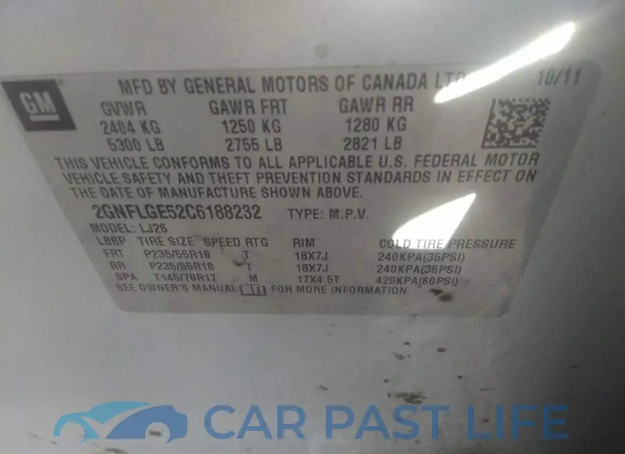 2GNFLGE52C6188232# 9