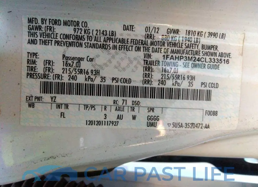 1FAHP3M24CL333516# 9