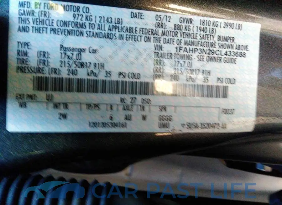 1FAHP3N29CL433688# 9