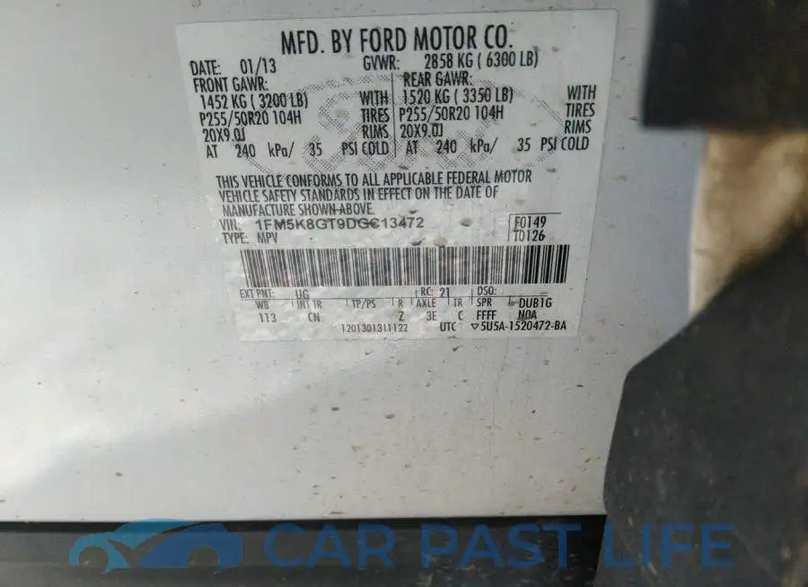 1FM5K8GT9DGC13472# 9