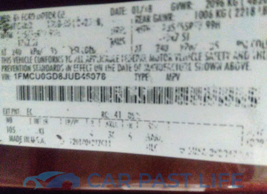 1FMCU0GD8JUB46078# 9