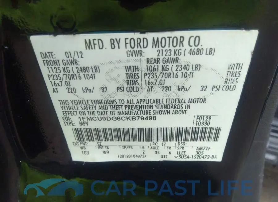 1FMCU9DG6CKB79498# 9