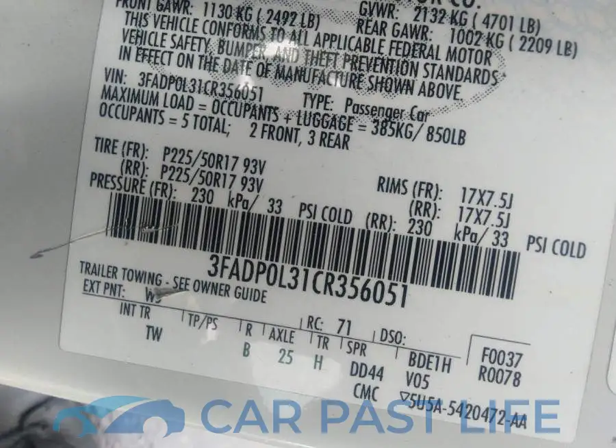3FADP0L31CR356051# 9