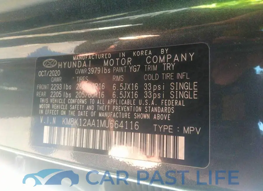 KM8K12AA1MU664116# 9