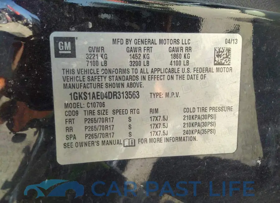 1GKS1AE04DR313563# 9
