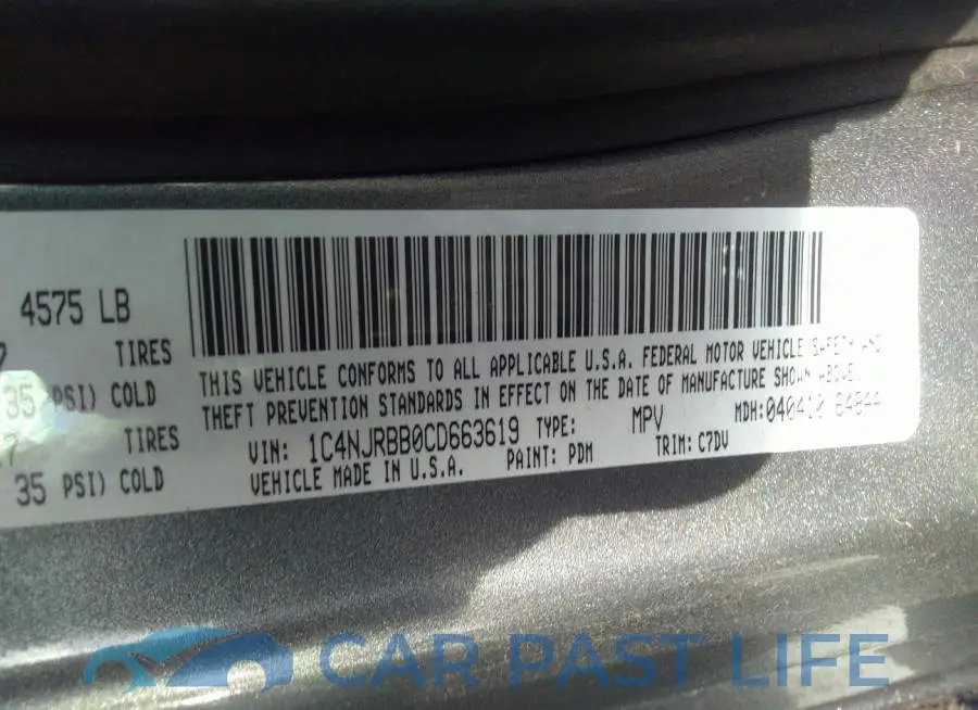 1C4NJRBB0CD663619# 9