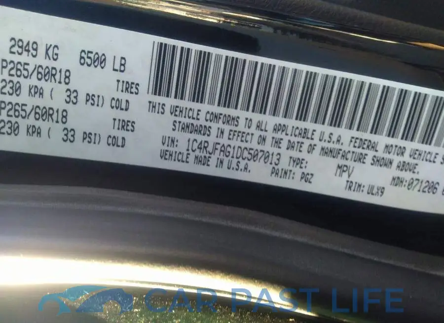 1C4RJFAG1DC507013# 9