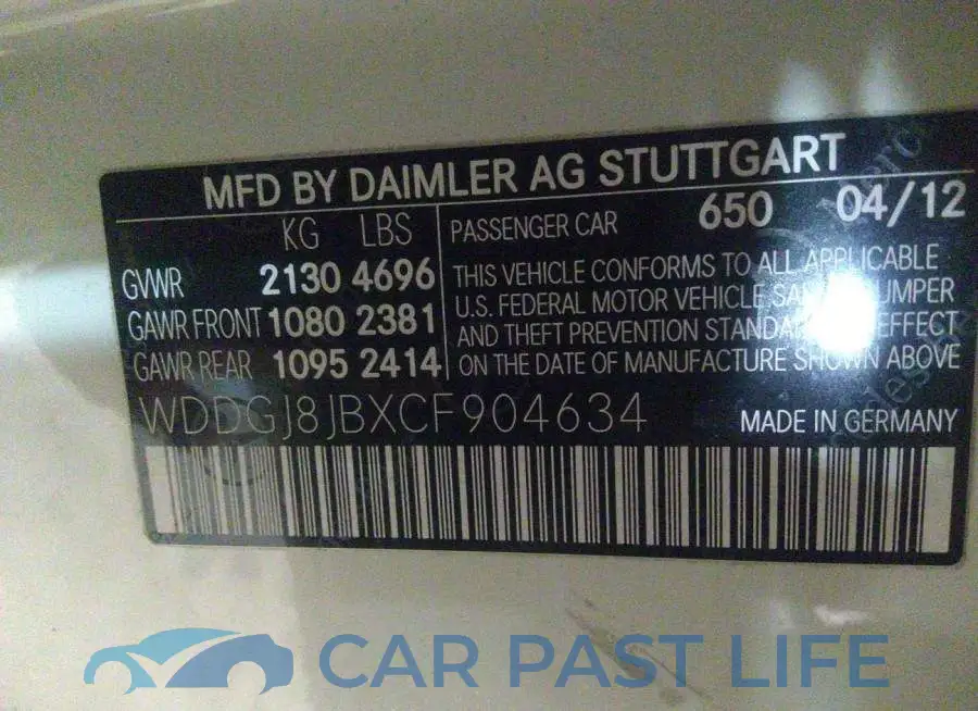 WDDGJ8JBXCF904634# 9