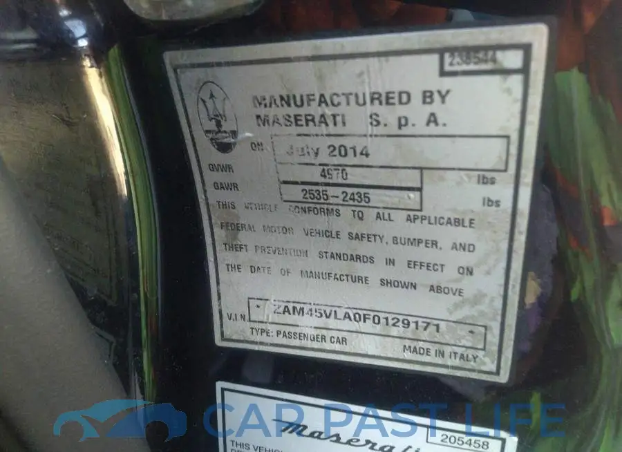 ZAM45VLA0F0129171# 9