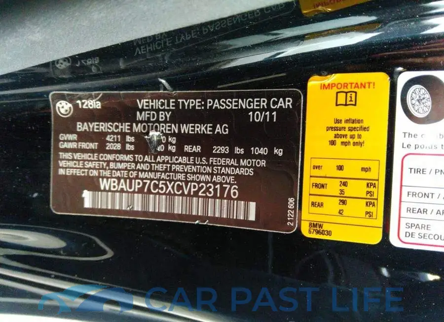 WBAUP7C5XCVP23176# 9