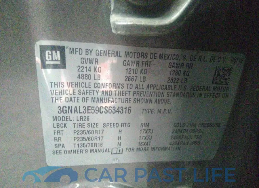 3GNAL3E59CS634316# 9