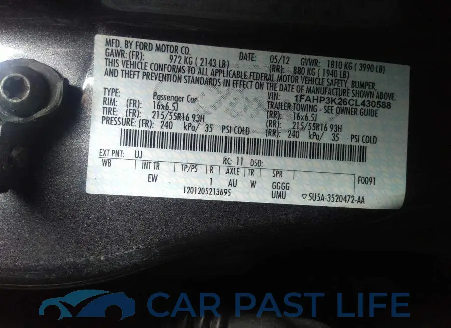 1FAHP3K26CL430588# 9