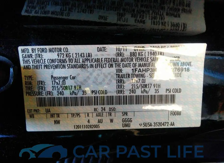1FAHP3K28CL276918# 9