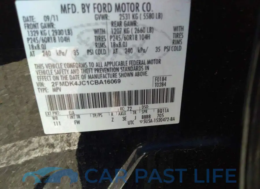 2FMDK4JC1CBA16069# 9