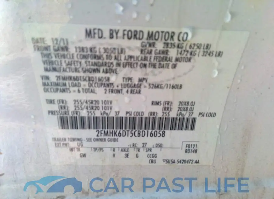 2FMHK6DT5CBD16058# 9
