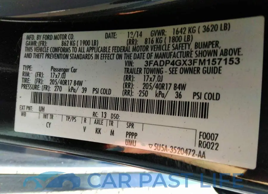 3FADP4GX3FM157153# 9