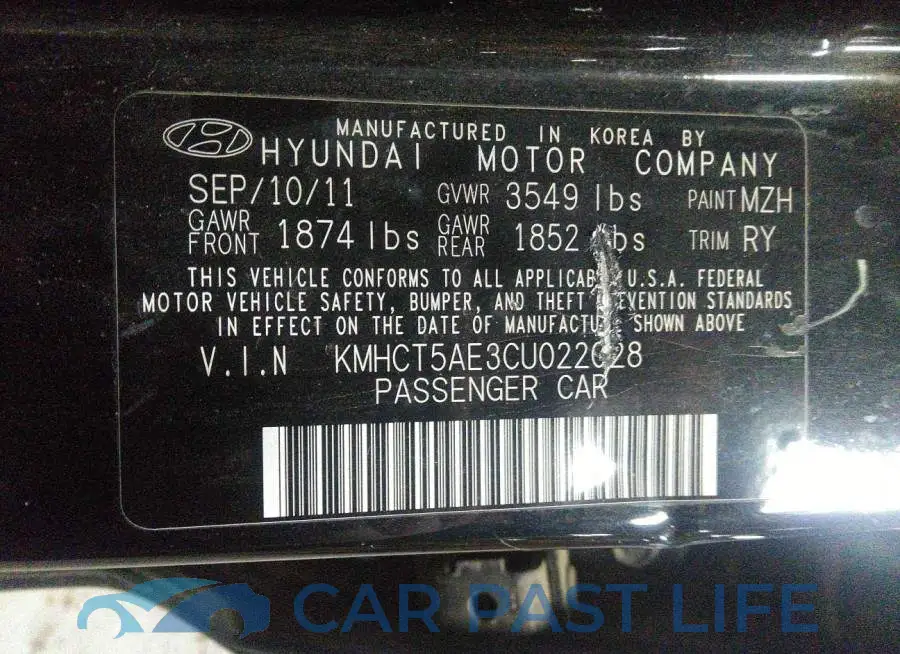 KMHCT5AE3CU022028# 9