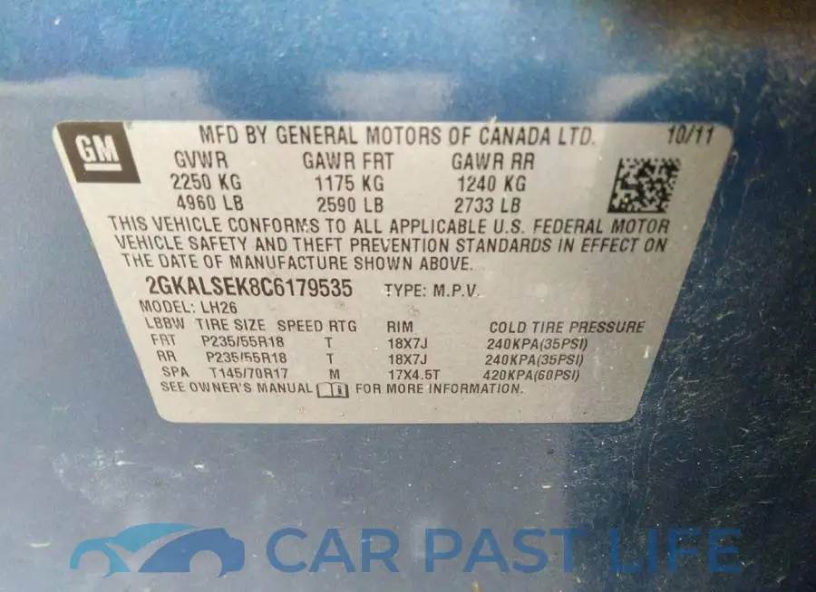 2GKALSEK8C6179535# 9