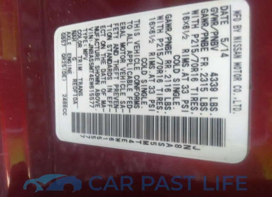 JN8AS5MT4EW615577# 9
