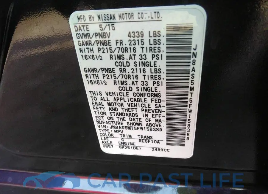 JN8AS5MT5FW158389# 9