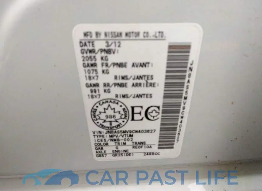 JN8AS5MV9CW403627# 9