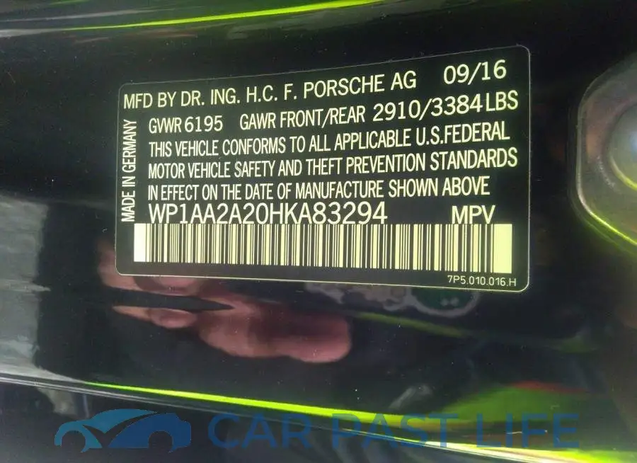 WP1AA2A20HKA83294# 9