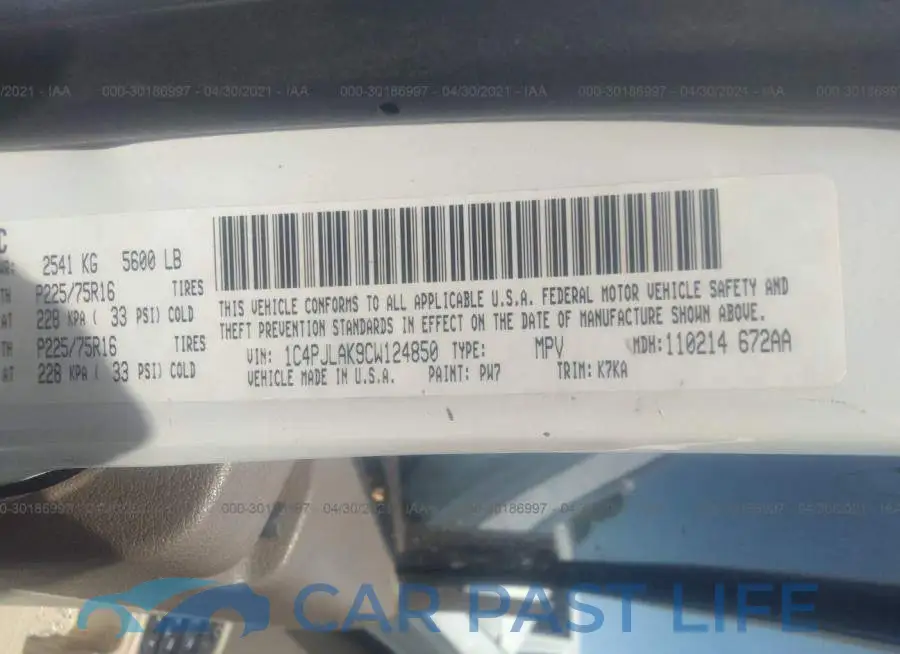 1C4PJLAK9CW124850# 9