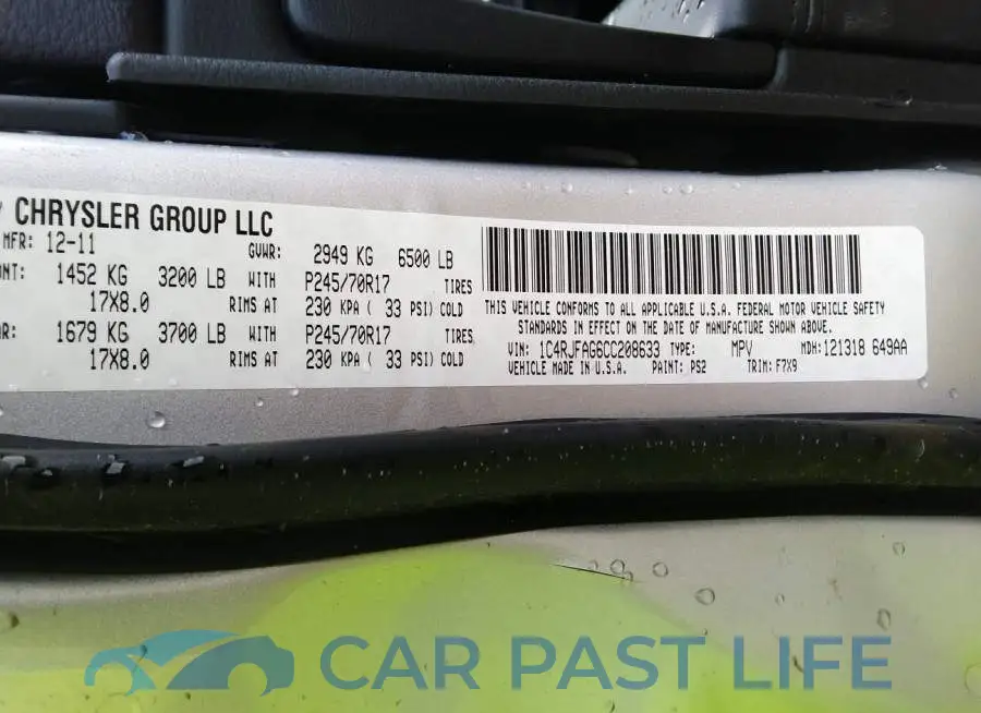 1C4RJFAG6CC208633# 9
