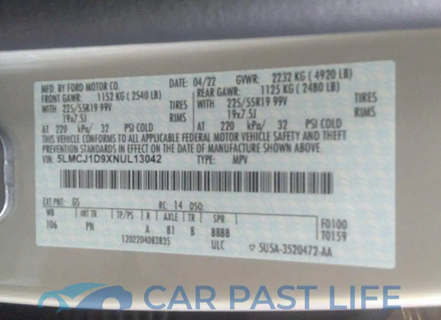 5LMCJ1D9XNUL13042# 9