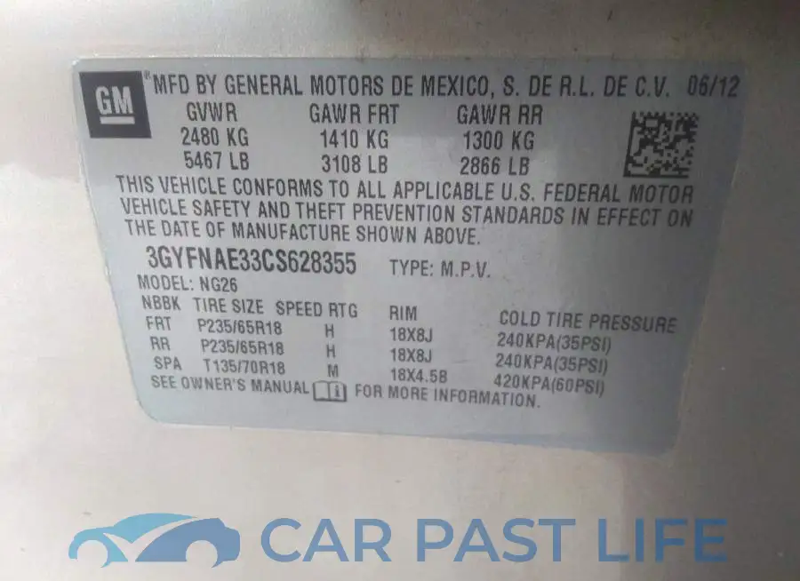 3GYFNAE33CS628355# 9