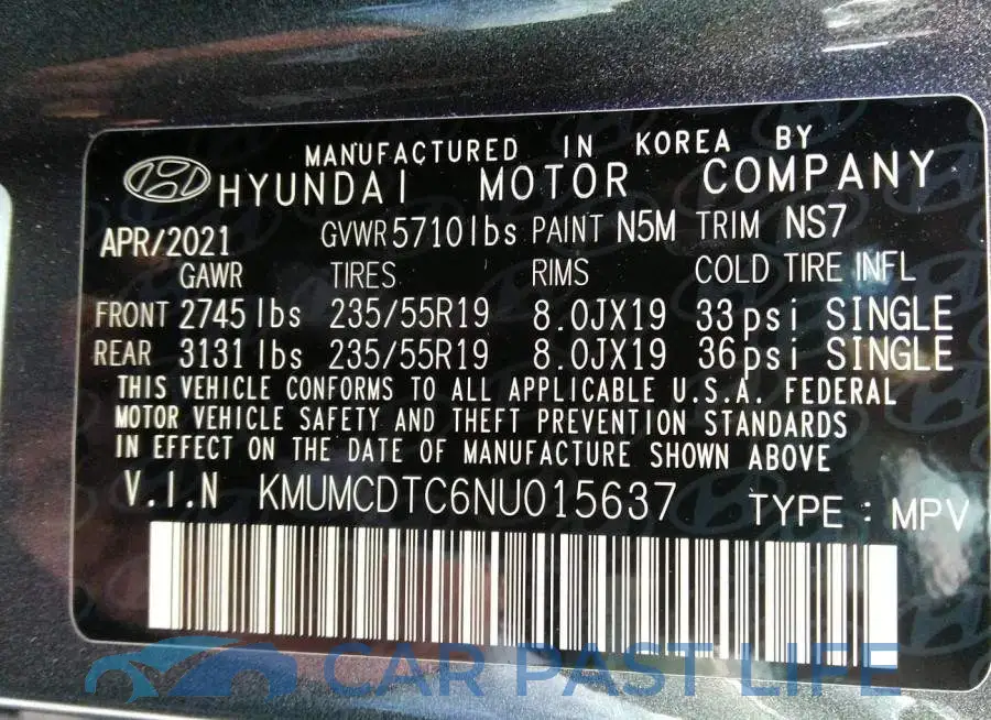 KMUMCDTC6NU015637# 9