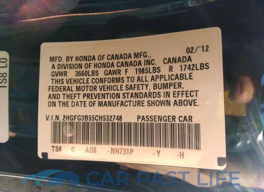 2HGFG3B55CH532748# 9
