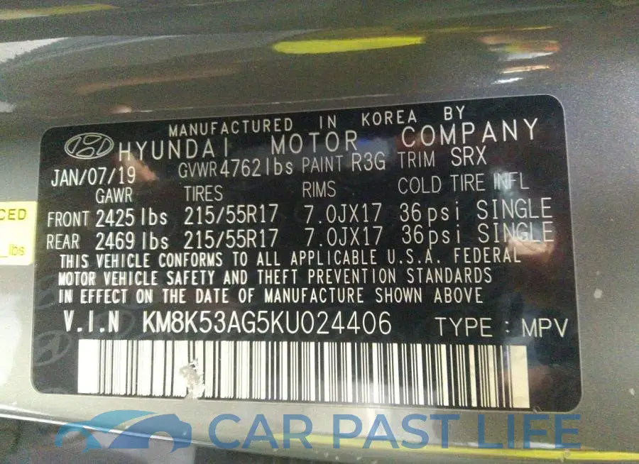KM8K53AG5KU024406# 9