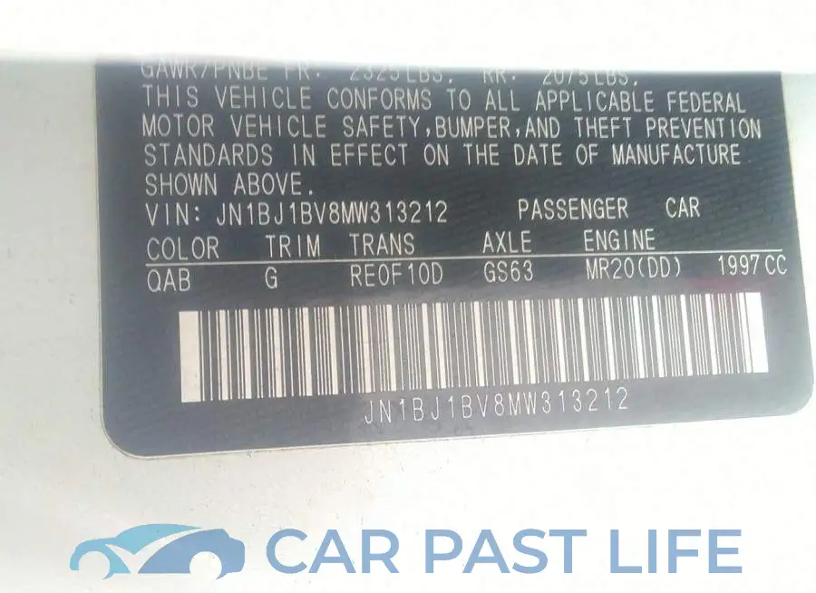JN1BJ1BV8MW313212# 9