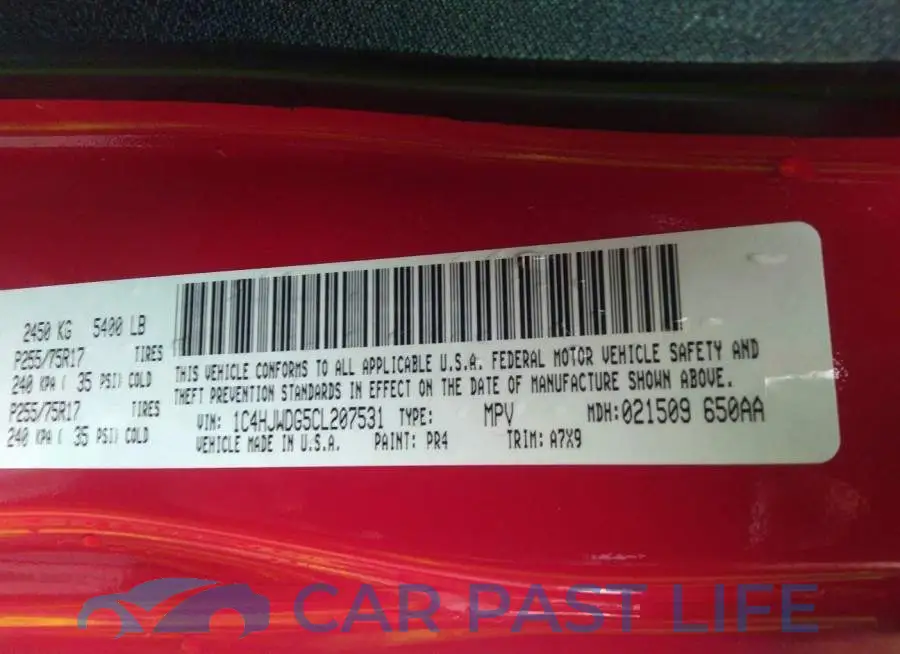 1C4HJWDG5CL207531# 9