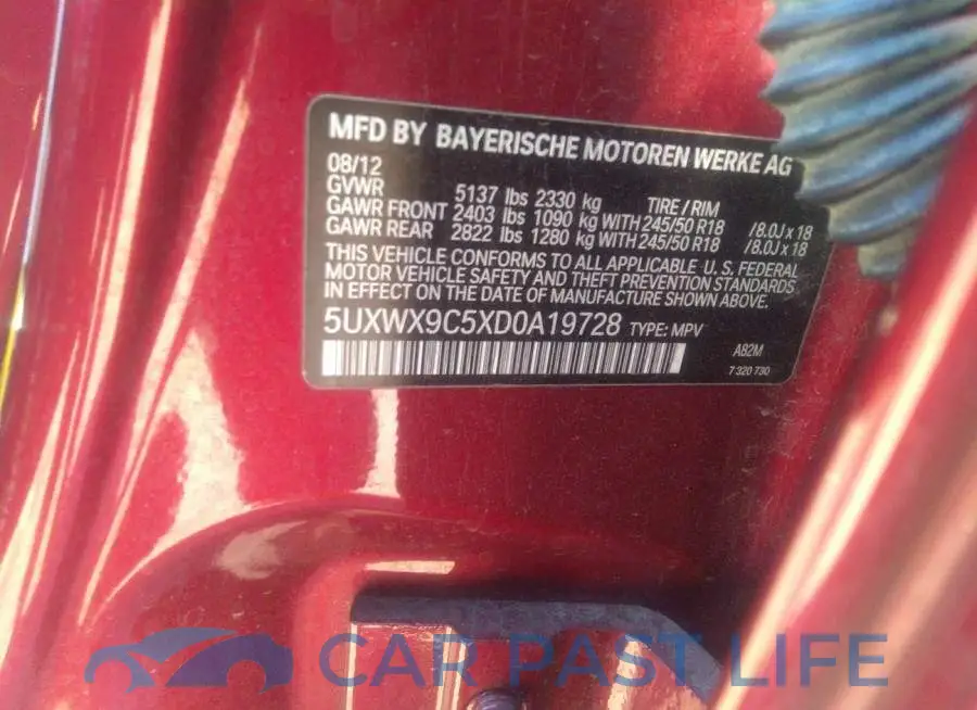 5UXWX9C5XD0A19728# 9