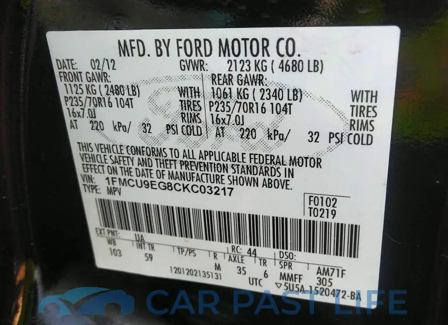 1FMCU9EG8CKC03217# 9