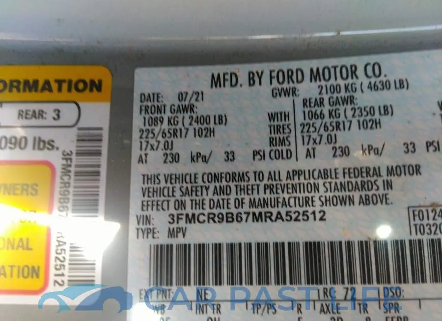 3FMCR9B67MRA52512# 9