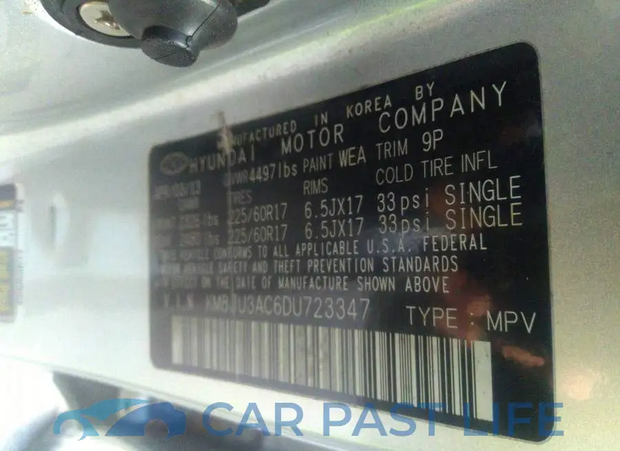 KM8JU3AC6DU723347# 9