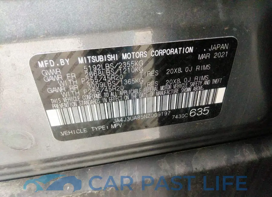 JA4J3UA85NZ009197# 9