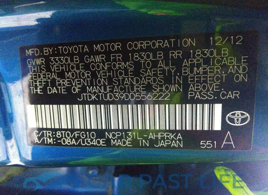JTDKTUD39DD556222# 9