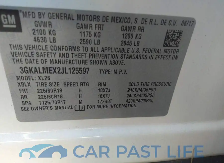 3GKALMEX2JL125597# 9