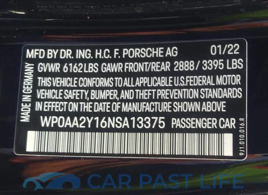 WP0AA2Y16NSA13375# 9