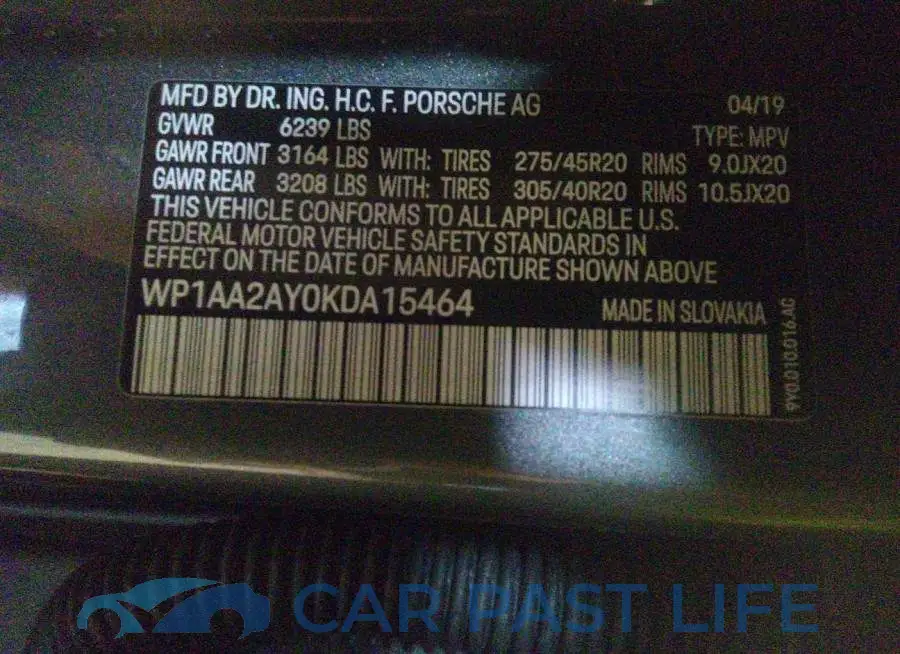 WP1AA2AY0KDA15464# 9