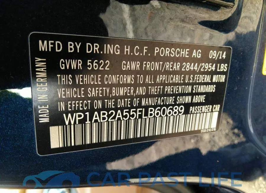 WP1AB2A55FLB60689# 9
