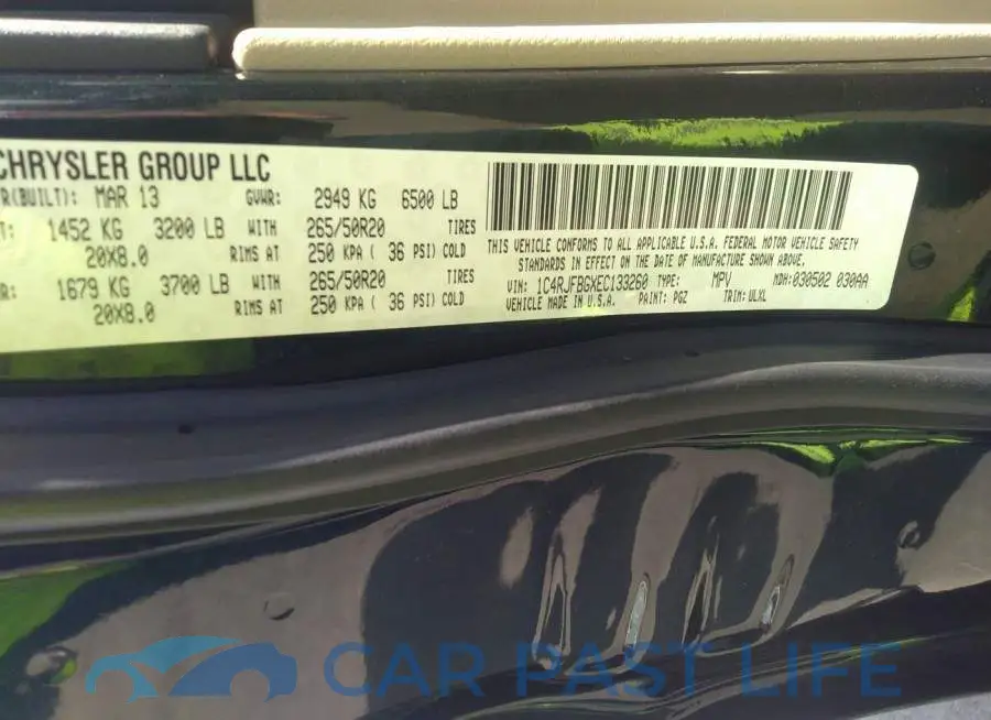 1C4RJFBGXEC133260# 9