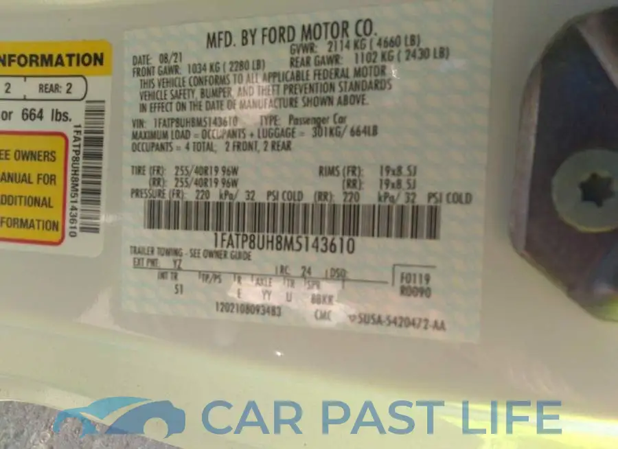 1FATP8UH8M5143610# 9
