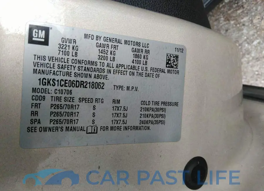 1GKS1CE06DR218062# 9