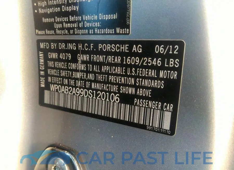 WP0AB2A99DS120106# 9